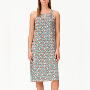 Keylime & Pink Geometric Print Sleeveless Shift Dress Nylon Spandex Size XL